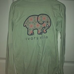 Small Ivory Ella Mint and Pink Long Sleeve Tee